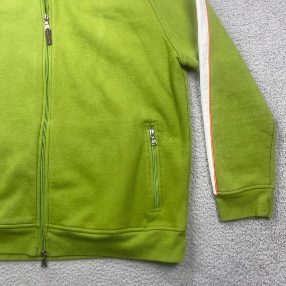 Grandpa‎ Sweater Mens Large Green Full Zip Jacket Zipped Pockets Olive - Picture 4 of 12